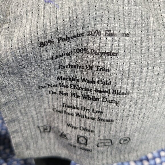 Greyson Montauk Short Adult 36 Performance Golf Chino Wolf Print Stretch Blue - Picture 6 of 7